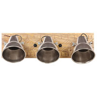 vidaXL Vägglampa industriell silver 70x23 cm E27 mangoträ