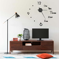 vidaXL Väggklocka 3D modern design svart 100 cm XXL