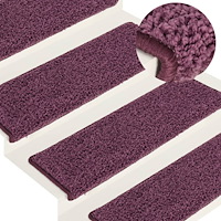 vidaXL Trappmattor 15 st 65x21x4 cm mörklila rektangulär kant