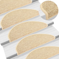 vidaXL Trappstegsmattor självhäftande sisallook 15 st 65x21x4 cm beige