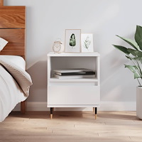 vidaXL Sängbord vit 40x35x50 cm konstruerat trä