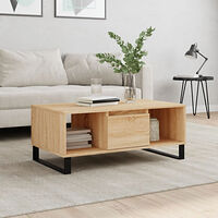 vidaXL Soffbord sonoma-ek 90x50x36,5 cm konstruerat trä