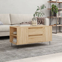 vidaXL Soffbord sonoma-ek 102x44,5x50 cm konstruerat trä