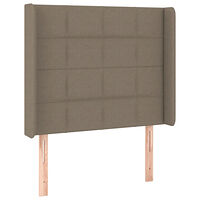 vidaXL Sänggavel LED taupe 93x16x118/128 cm tyg