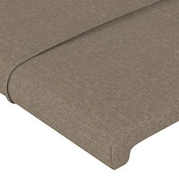 vidaXL Sänggavel LED taupe 93x16x118/128 cm tyg