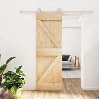 vidaXL Skjutdörr med beslag 70x210 cm massiv furu