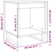vidaXL Sängbord 2 st rökfärgad ek 40x35x50 cm konstruerat trä