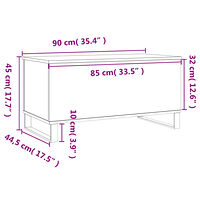 vidaXL Soffbord sonoma-ek 90x44,5x45 cm konstruerat trä