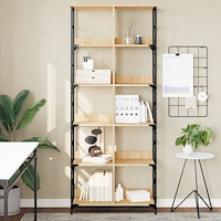 vidaXL Bokhylla sonoma-ek 78,5x33x188,5 cm konstruerat trä