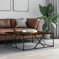 vidaXL Soffbord rökfärgad ek 100x100x40 cm konstruerat trä