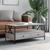 vidaXL Soffbord grå sonoma 100x51x45 cm konstruerat trä