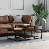 vidaXL Soffbord brun ek 102x60x45 cm konstruerat trä