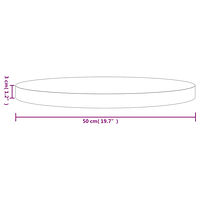 vidaXL Bordsskiva vit Ø50x3 cm massiv furu