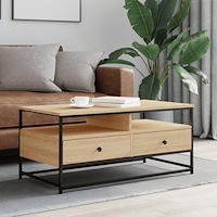 vidaXL Soffbord sonoma-ek 100x51x45 cm konstruerat trä