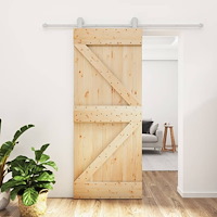 vidaXL Skjutdörr med beslag 85x210 cm massiv furu