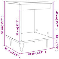 vidaXL Sängbord 2 st betonggrå 40x35x50 cm konstruerat trä