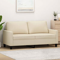vidaXL 2-sitssoffa gräddvit 140 cm tyg