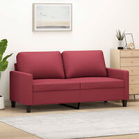 vidaXL 2-sitssoffa vinröd 140 cm fuskläder