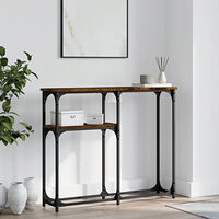 vidaXL Avlastningsbord rökfärgad ek 90x22,5x75 cm konstruerat trä