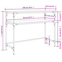 vidaXL Konsolbord svart 100x35,5x75 cm konstruerat trä