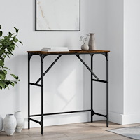 vidaXL Avlastningsbord rökfärgad ek 75x32x75 cm konstruerat trä