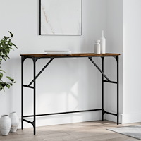 vidaXL Avlastningsbord rökfärgad ek 100x32x75 cm konstruerat trä