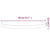 vidaXL Bordsskiva Ø40x2,5 cm rund massivt bokträ