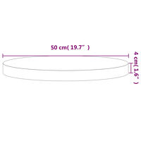 vidaXL Bordsskiva Ø50x4 cm rund massivt bokträ