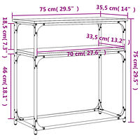 vidaXL Avlastningsbord sonoma-ek 75x35,5x75 cm konstruerat trä