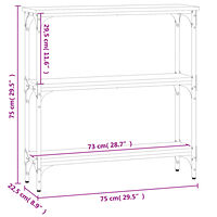 vidaXL Konsolbord svart 75x22,5x75 cm konstruerat trä