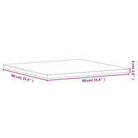 vidaXL Bordsskiva 90x90x4 cm fyrkantig massivt bokträ