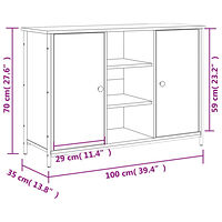 vidaXL Skänk rökfärgad ek 100x35x70 cm konstruerat trä
