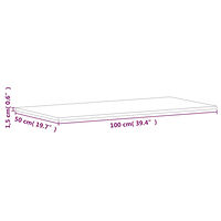 vidaXL Bänkskiva för badrum 100x50x1,5 cm massivt bokträ