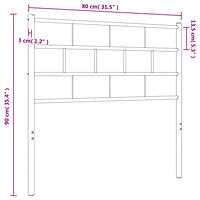 vidaXL Huvudgavel metall svart 75 cm