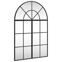 vidaXL Väggspegel svart 60x90 cm bågformad järn