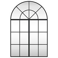 vidaXL Väggspegel svart 60x90 cm bågformad järn