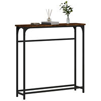 vidaXL Avlastningsbord rökfärgad ek 75x19,5x75 cm konstruerat trä
