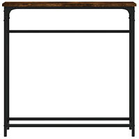 vidaXL Avlastningsbord rökfärgad ek 75x19,5x75 cm konstruerat trä
