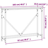 vidaXL Avlastningsbord brun ek 102x22,5x75 cm konstruerat trä