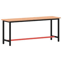 vidaXL Arbetsbänk 200x55x81,5 cm massivt bokträ och metall