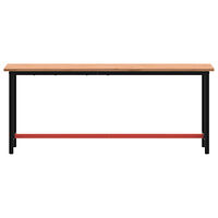 vidaXL Arbetsbänk 200x55x81,5 cm massivt bokträ och metall
