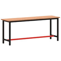vidaXL Arbetsbänk 200x55x81,5 cm massivt bokträ och metall
