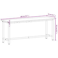 vidaXL Arbetsbänk 200x55x81,5 cm massivt bokträ och metall