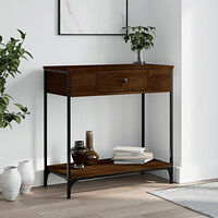 vidaXL Avlastningsbord brun ek 75x34,5x75 cm konstruerat trä