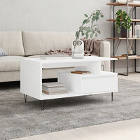vidaXL Soffbord vit 90x49x45 cm konstruerat trä