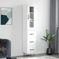 vidaXL Högskåp vit 34,5x34x180 cm konstruerat trä