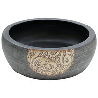 vidaXL Handfat svart och brun rund Φ41x14 cm keramik