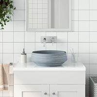 vidaXL Handfat grå rund Φ41x14 cm keramik