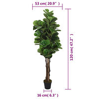 vidaXL Konstväxt fikonträd 134 blad 120 cm grön