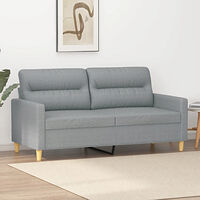 vidaXL 2-sitssoffa ljusgrå 140 cm tyg